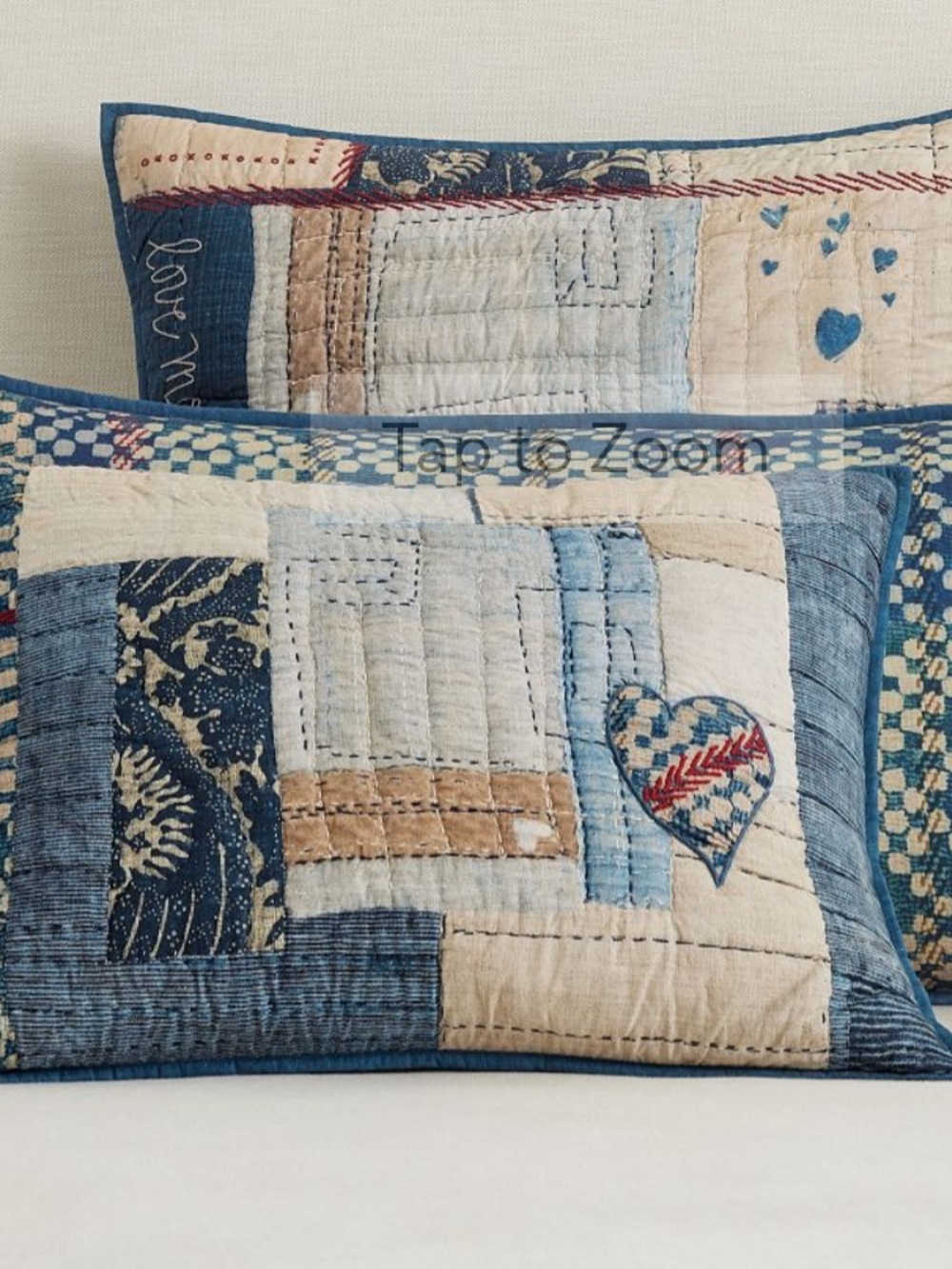 Two Pottery Barn Love Handcrafted
Quilted Sham king size